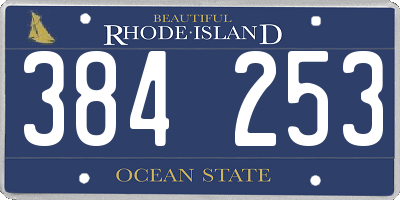 RI license plate 384253