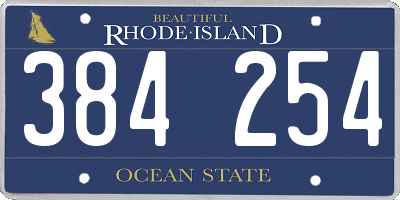 RI license plate 384254