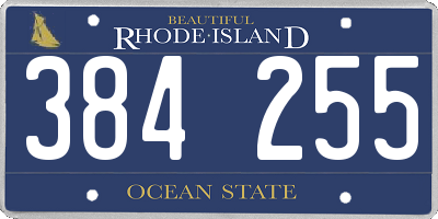 RI license plate 384255