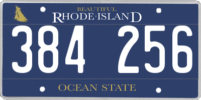 RI license plate 384256