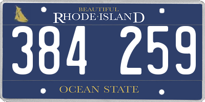 RI license plate 384259