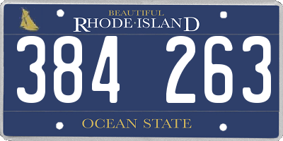 RI license plate 384263