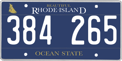 RI license plate 384265