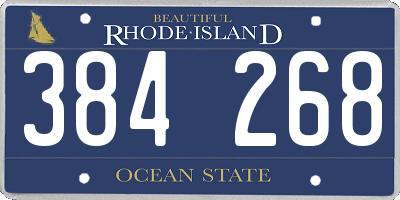 RI license plate 384268