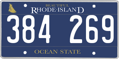 RI license plate 384269