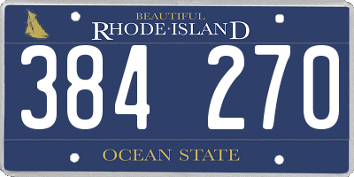 RI license plate 384270