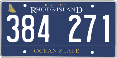 RI license plate 384271