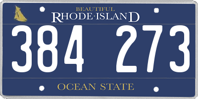 RI license plate 384273