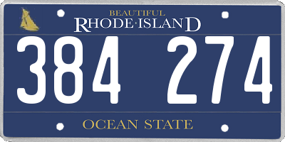 RI license plate 384274