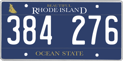 RI license plate 384276