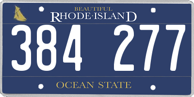 RI license plate 384277