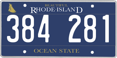 RI license plate 384281