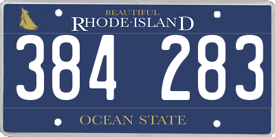 RI license plate 384283