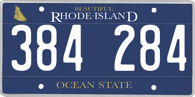 RI license plate 384284