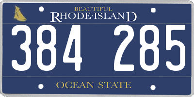 RI license plate 384285