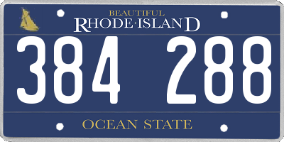 RI license plate 384288