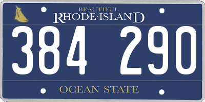RI license plate 384290