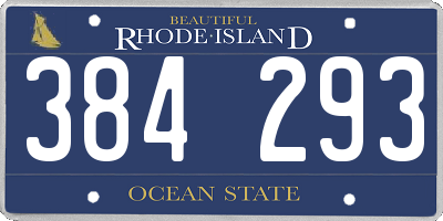 RI license plate 384293