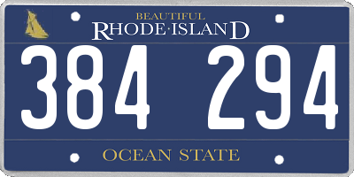 RI license plate 384294