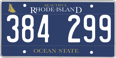 RI license plate 384299