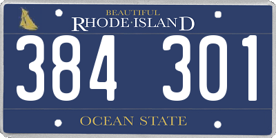 RI license plate 384301