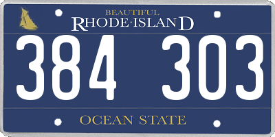 RI license plate 384303
