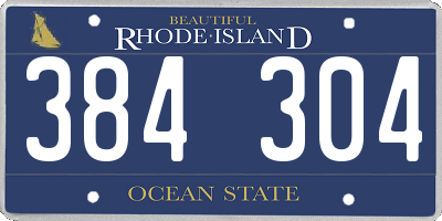 RI license plate 384304