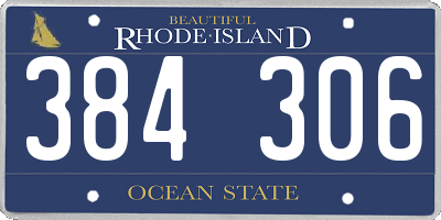 RI license plate 384306