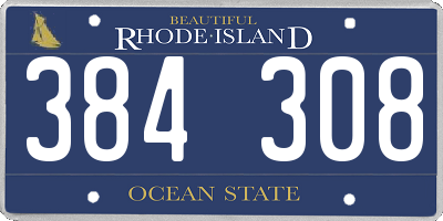 RI license plate 384308