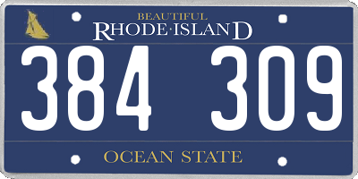 RI license plate 384309