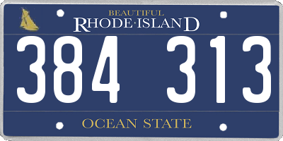 RI license plate 384313