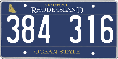RI license plate 384316