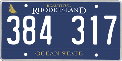 RI license plate 384317