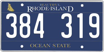 RI license plate 384319