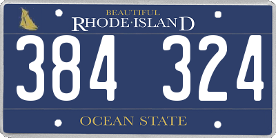 RI license plate 384324