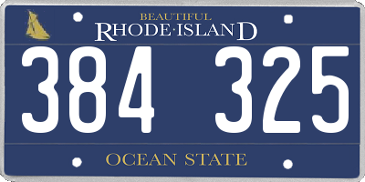 RI license plate 384325