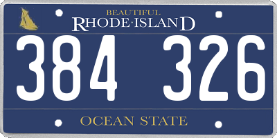 RI license plate 384326