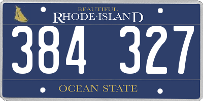 RI license plate 384327