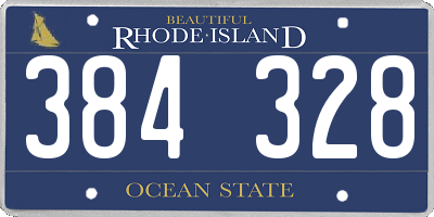 RI license plate 384328
