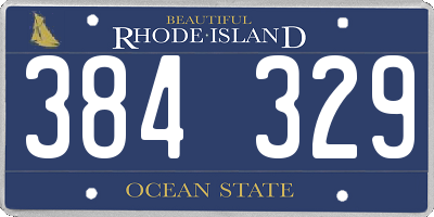 RI license plate 384329