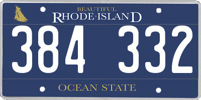 RI license plate 384332