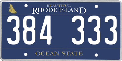 RI license plate 384333