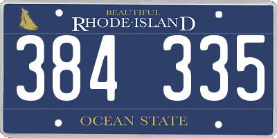 RI license plate 384335