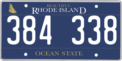 RI license plate 384338