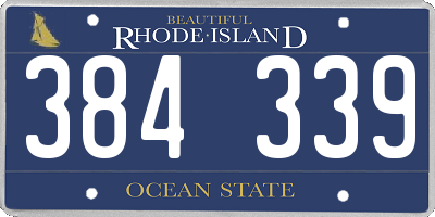 RI license plate 384339