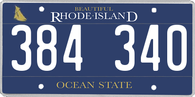 RI license plate 384340