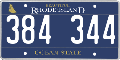 RI license plate 384344