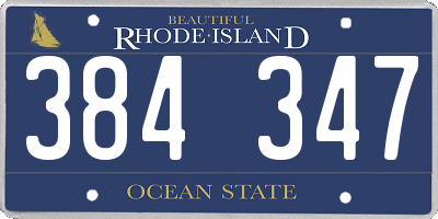 RI license plate 384347