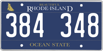 RI license plate 384348