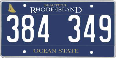 RI license plate 384349